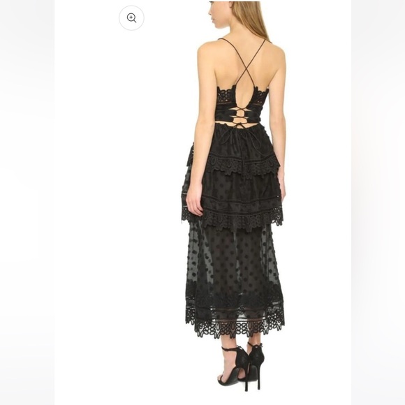 Self-Portrait “Ivy” Cotton Swiss Dot Dress with Lace - Picture 7 of 7